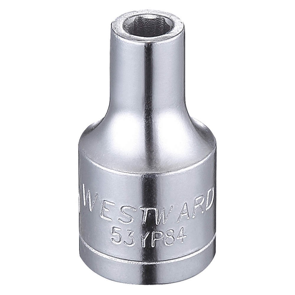 WESTWARD 53YP84 Socket, Steel, Chrome, 3.5 mm 53YP84