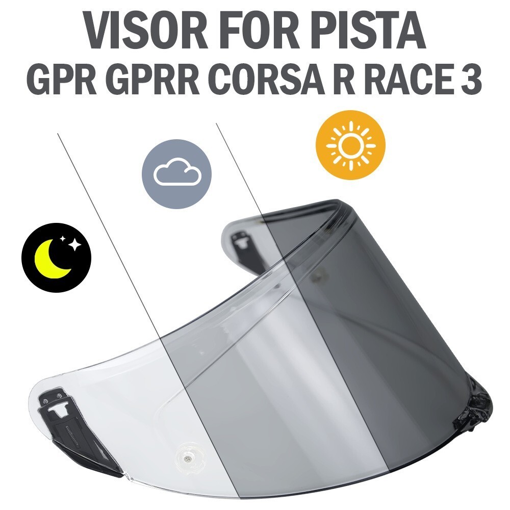 Photochromic Clear visor Fit for AGV PISTA GPR PISTA GPRR CORSA R Helmet Visor