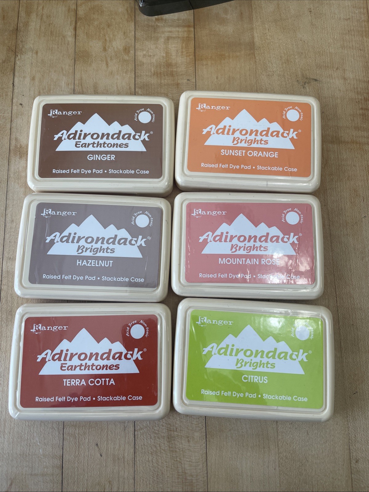 Adirondack Raised Felt Ink Pad lot Espresso Dye Citrus Ginger Hazelnut Earth Ton