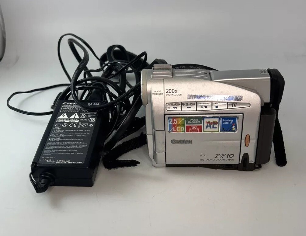 Canon ZR10 Digital MiniDV Camcorder 10x Zoom FOR PARTS ONLY
