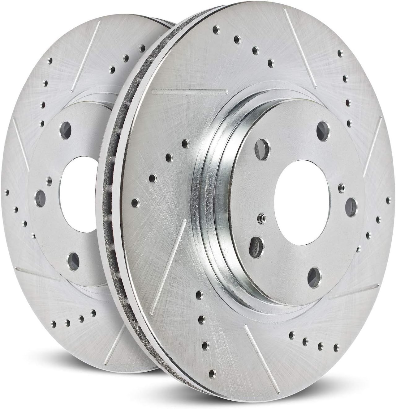 POWERSTOP AR82148XPR Front Evolution Drilled&Slotted Rotor Pair For Chevrolet Bo