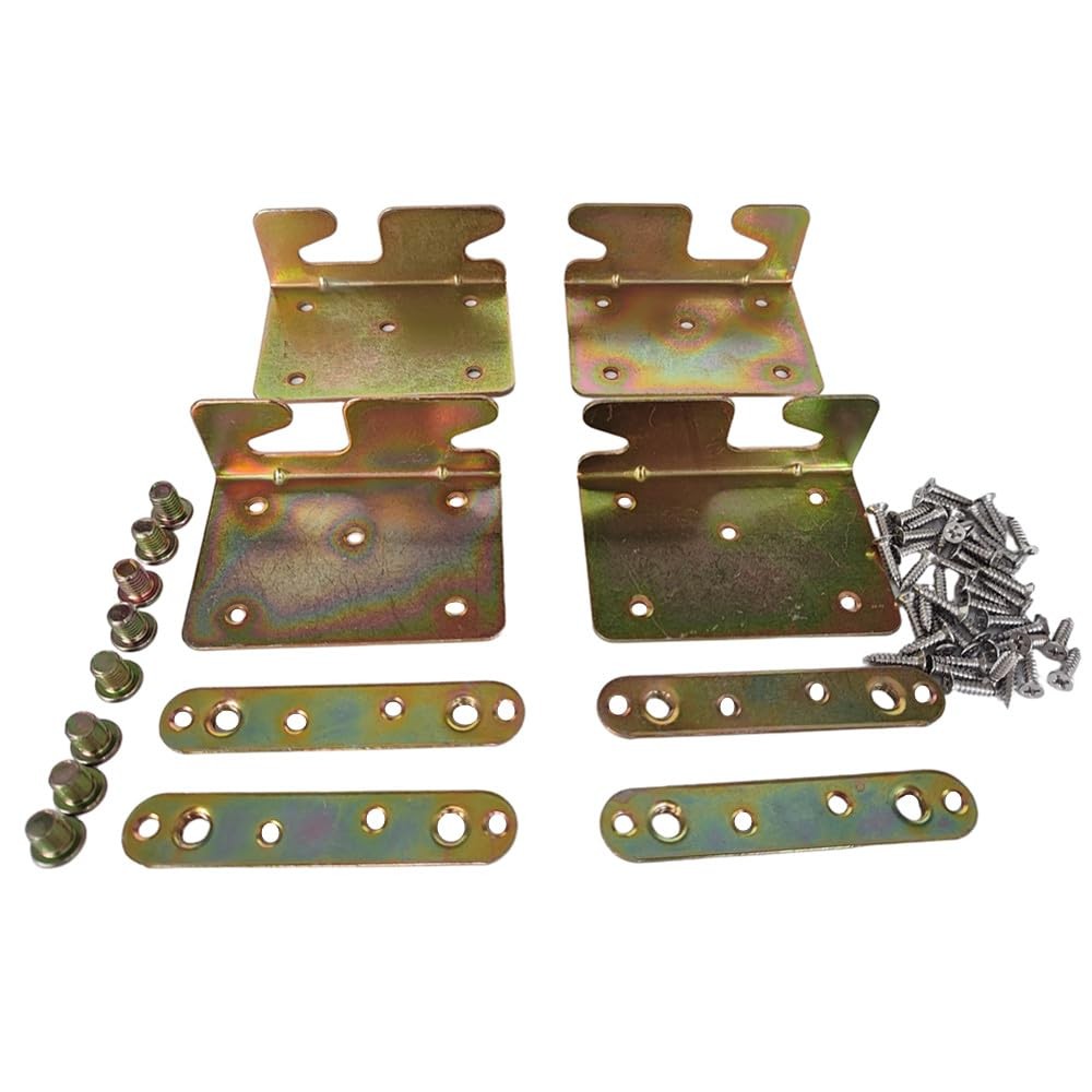 Heavy Duty Non-Mortise Bed Rail Brackets, Universal Wooden Bed Rail Fittings