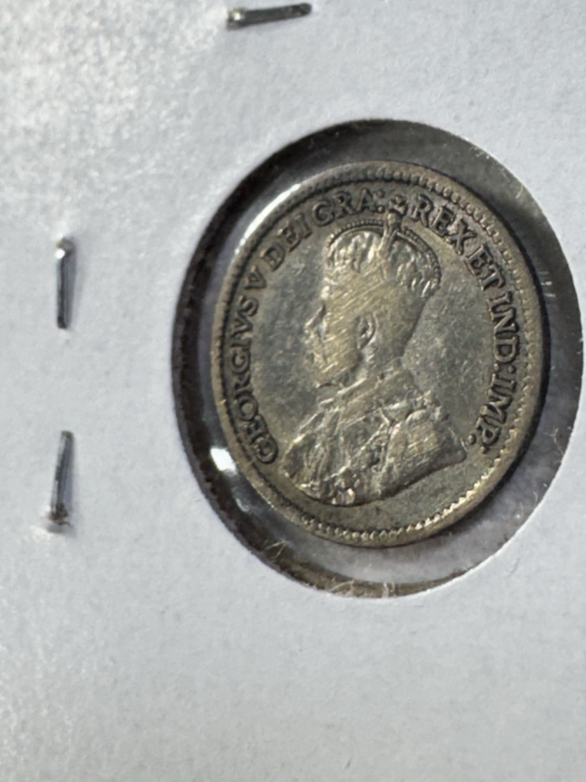 1919 Canada 5 Cents Silver Coin Cleaned