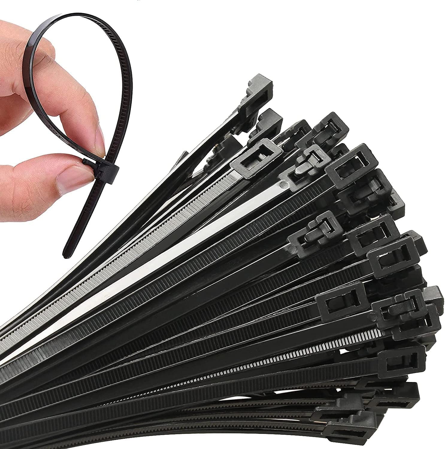 200Pcs 8Inch Heavy Duty Industrial Reusable Cable Wrap Ties