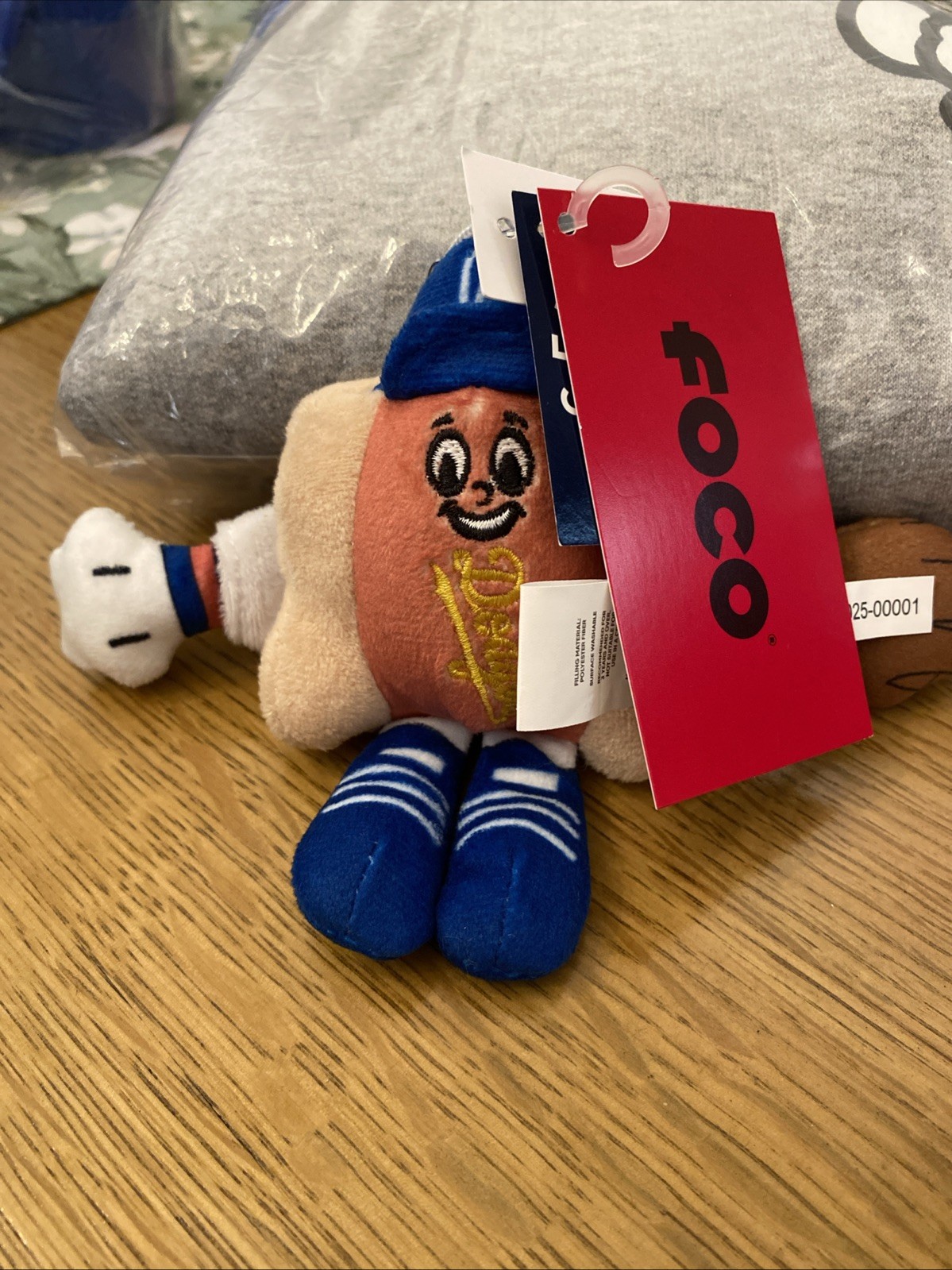 Viral Dodgers Hot Dog Clip Key Chain Plush FOCO MLB Sold Out - Hard To Find