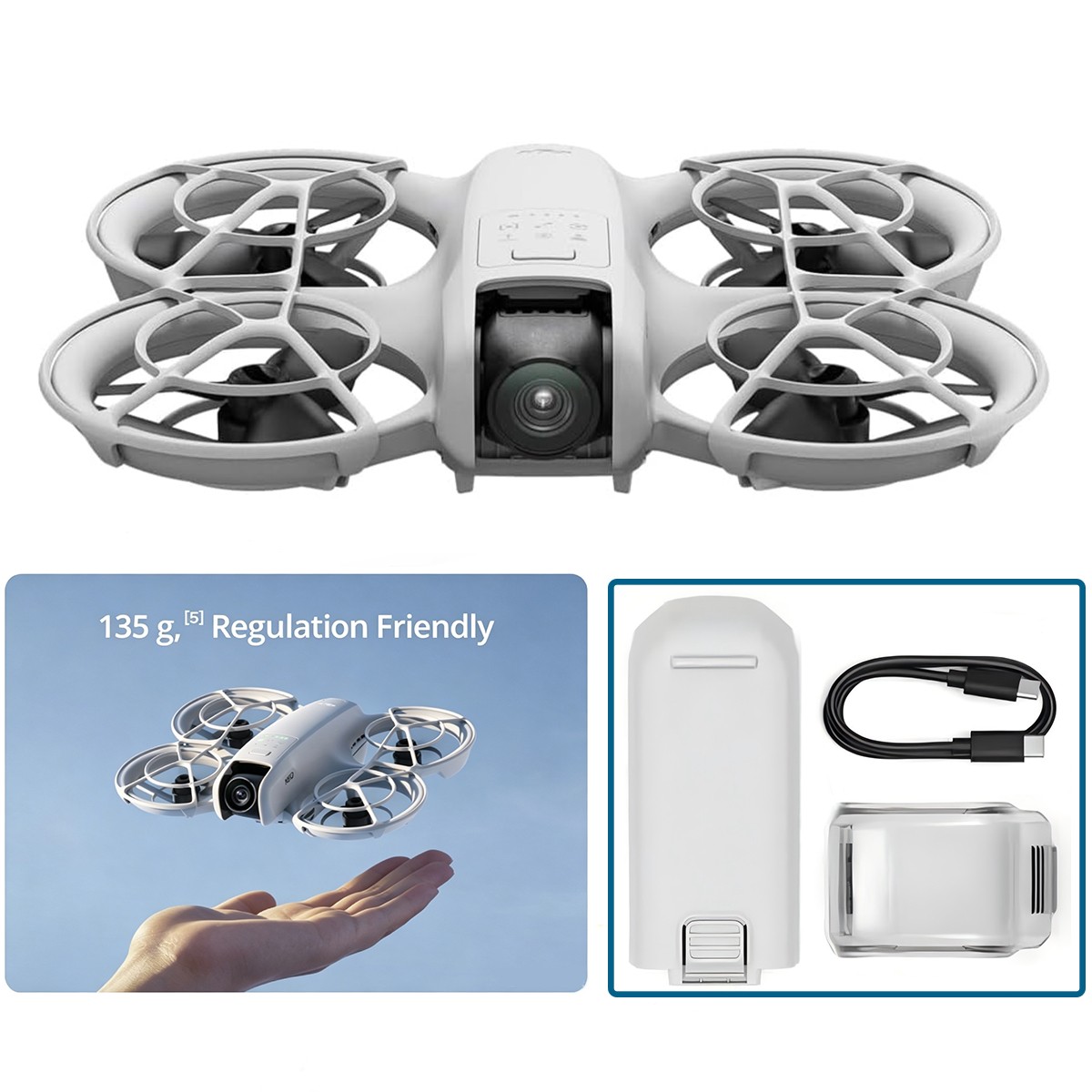 DJI Neo Drone Self Flying 4K UHD Camera Palm-Sized Stabilized Video One Battery