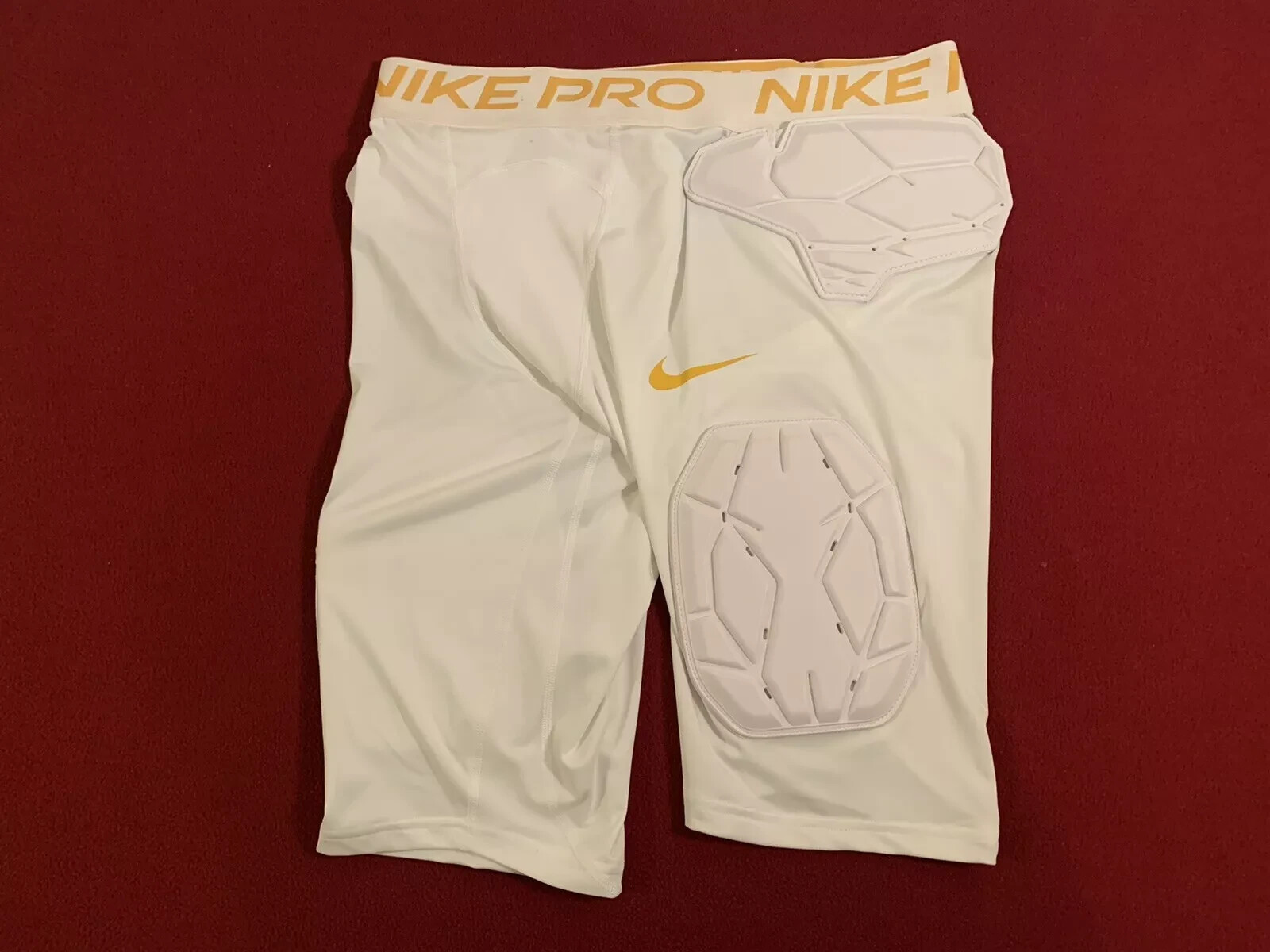 Nike Pro Hyperstrong Padded Football Shorts White Gold CW3890-100 Size XL NEW