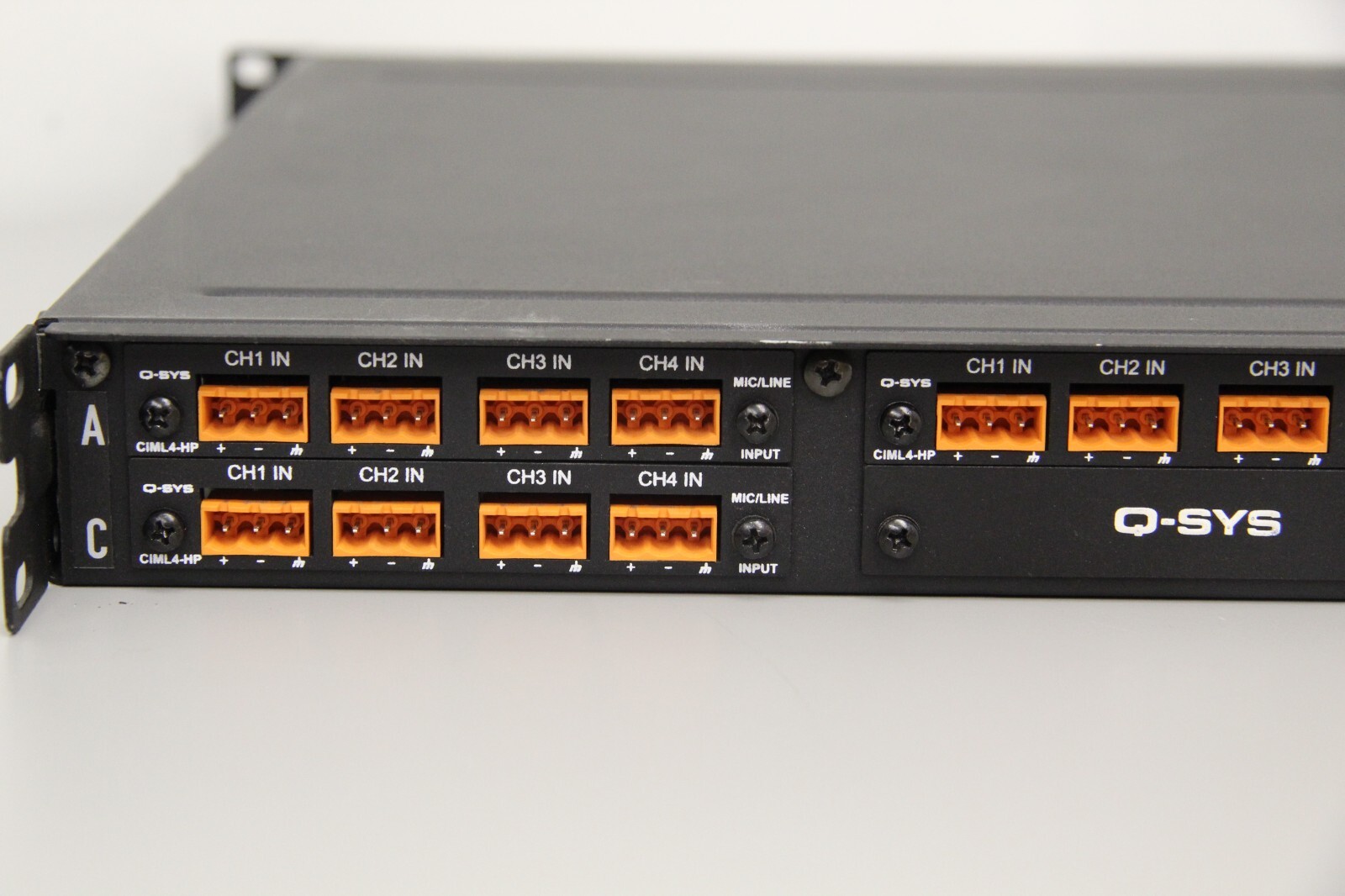 QSC Q-SYS I/O Frame Type 2 Network Interface With 3 CIML4-HP Cards