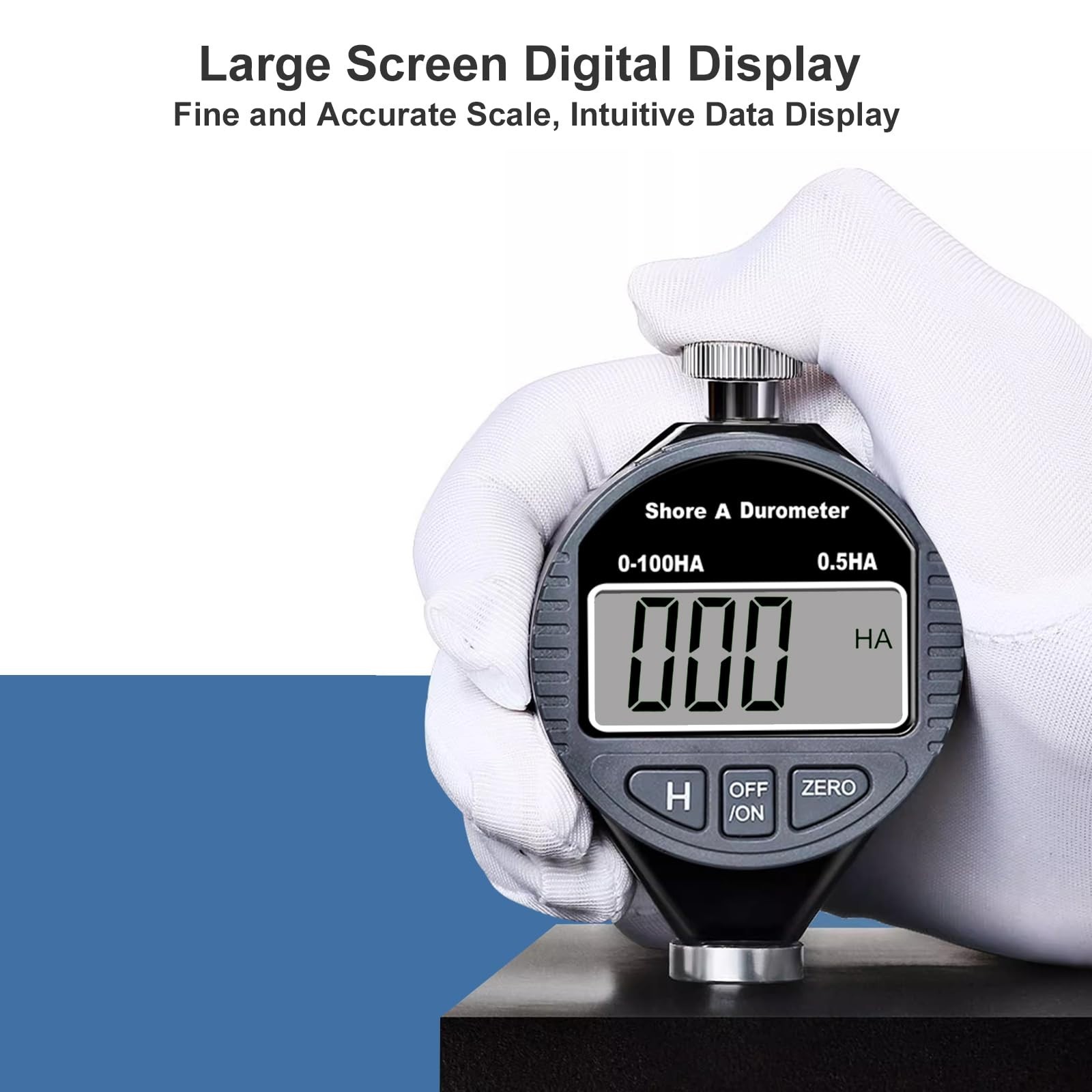 Digital Durometer Shore Type A 0-100HA Hardness Tester for Rubber, Plastic, Tire