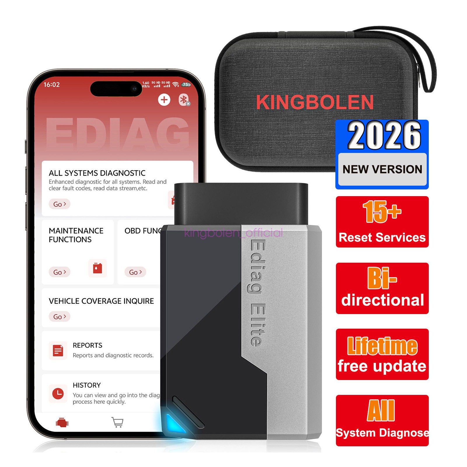 KINGBOLEN EDIAG ELITE Bidirectional All System DiagnosticTool OBD2 Scanner CANFD