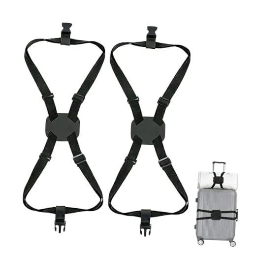 Luggage Straps Bag Bungee,Luggage Straps for Suitcases,Suitcase 2Pcs Black