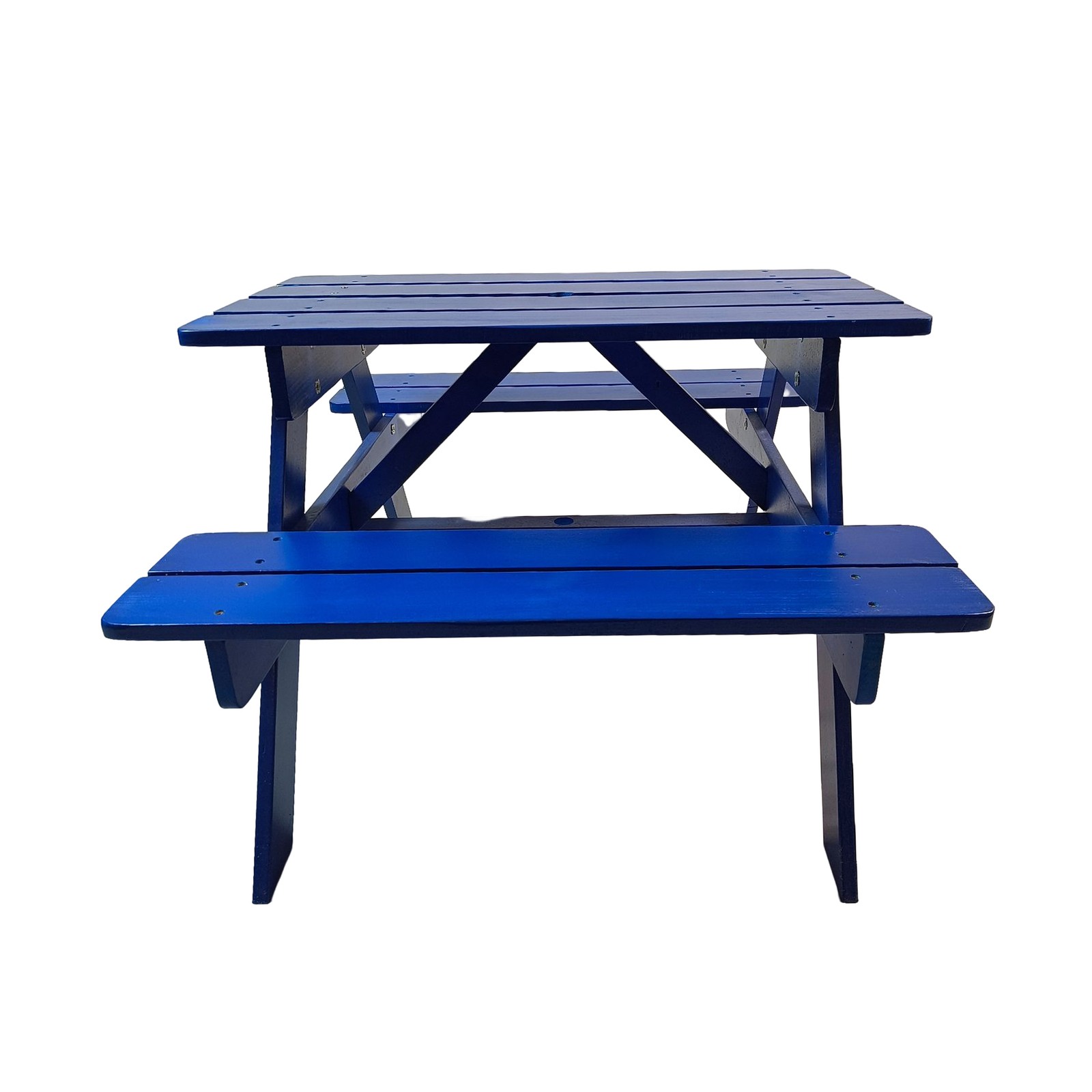 Multi-functional children's dining table and chairs - blue, natural solid wood