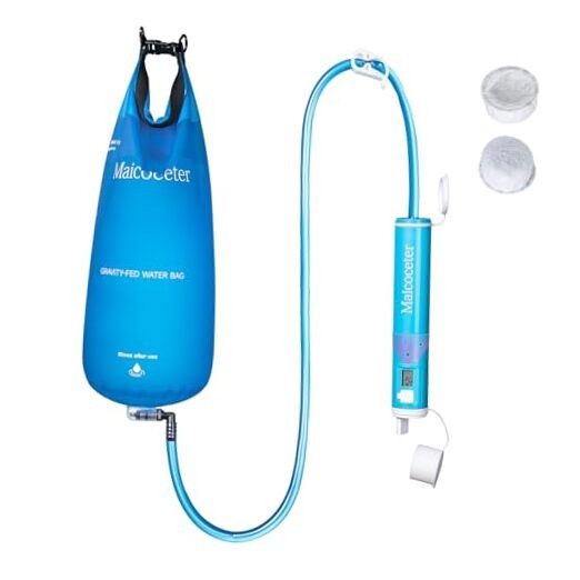 Üν Gravity Water Filter Straw with 2 Gallon Bag and Water Filter Straw System