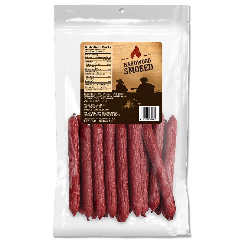 (4 pack) Double Smoked Sausages 12oz, Shelf-Stable Resealable Bag