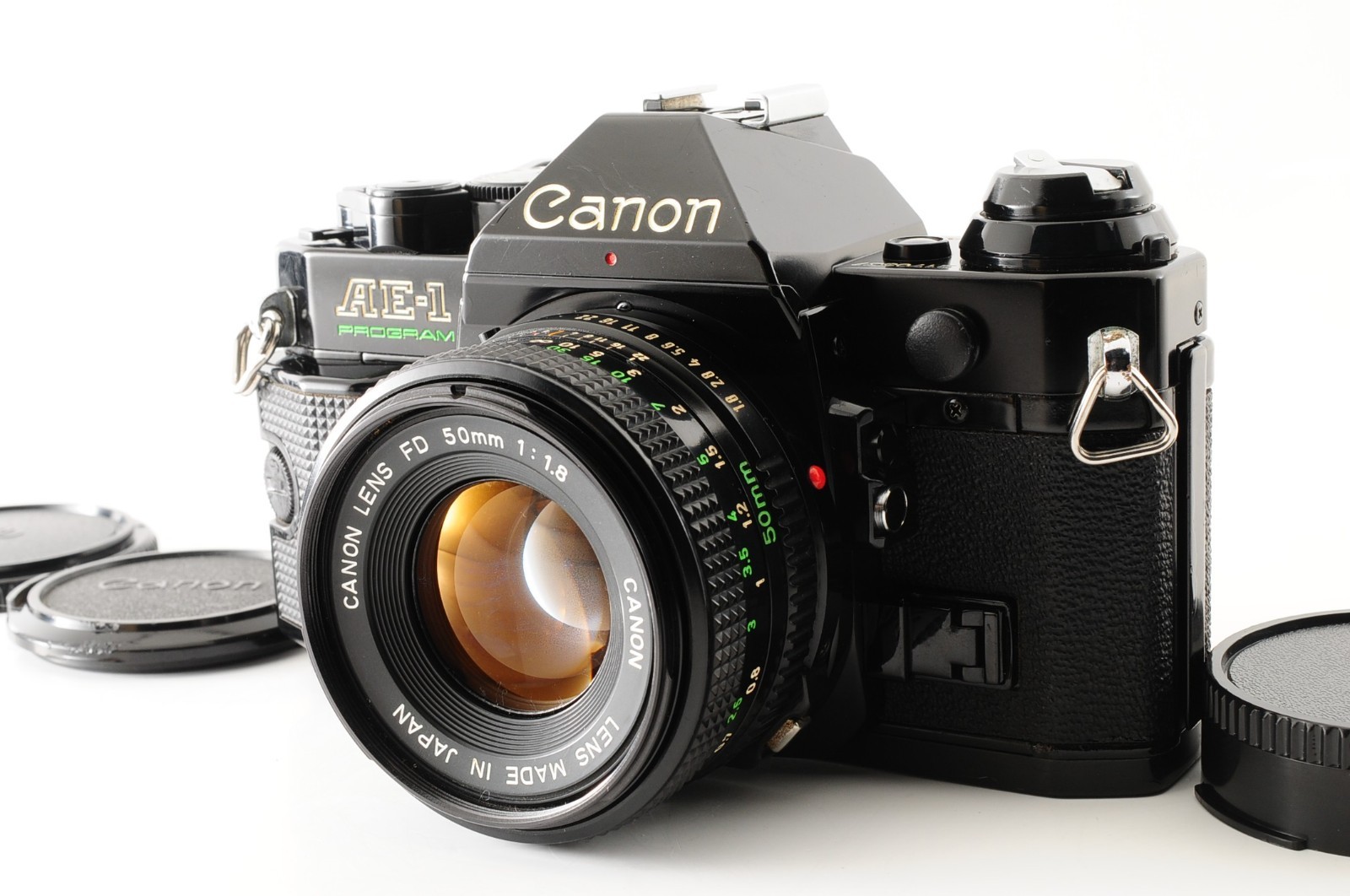 [Exc+5] Canon AE-1 Program 35mm Film Camera New FD 50mm F1.8 Lens From JAPAN