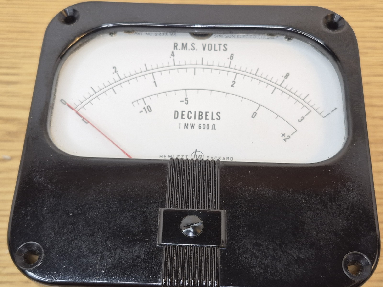 Vintage Hewlett Packard Model HP 1120-0005 Voltmeter Panel Only
