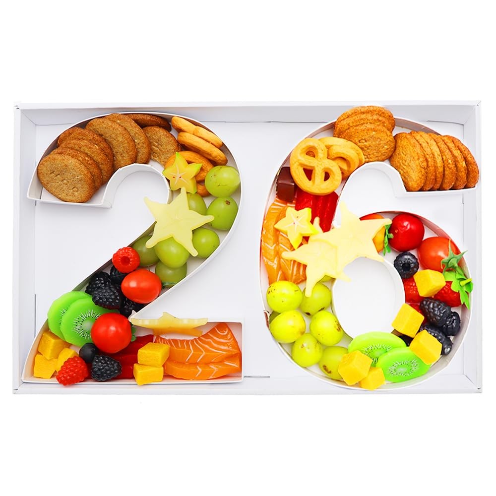 1 PC 9 Inch Fillable Charcuterie Number 26 Shaped Decorative Box Board