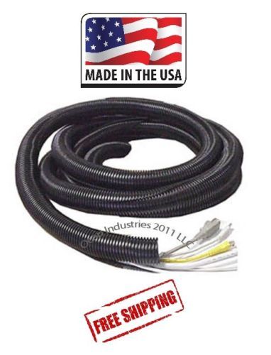 20 FT X 1/4 INCH BLACK SPLIT LOOM TUBING CONDUIT POLYETHYLENE CONVOLUTED WIRE