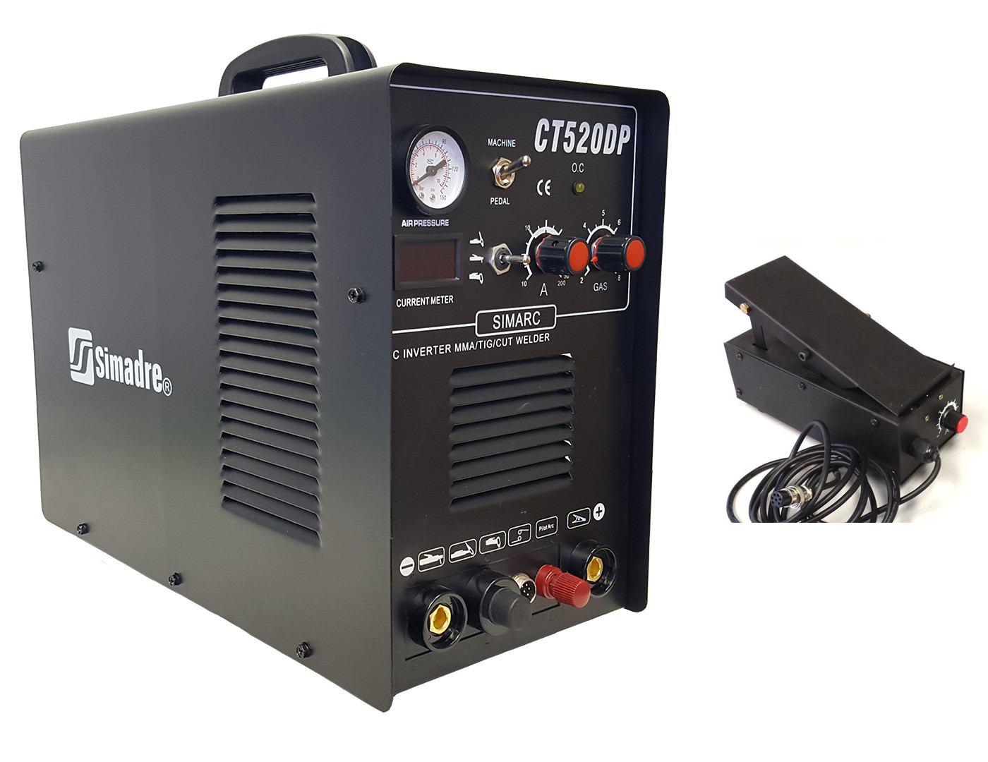 PLASMA CUTTER 50A PILOT ARC SIMADRE® 3IN1 200A TIG ARC MMA WELDER FT PEDAL 520DP