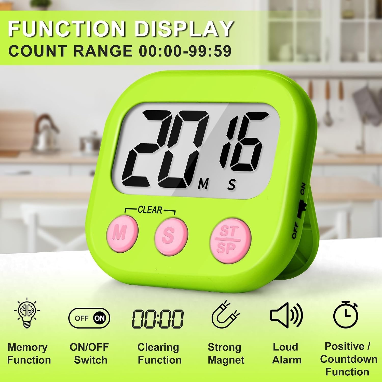 2 Pack Digital Classroom Timers for Kids - Easy to Use & Readable Large Screen