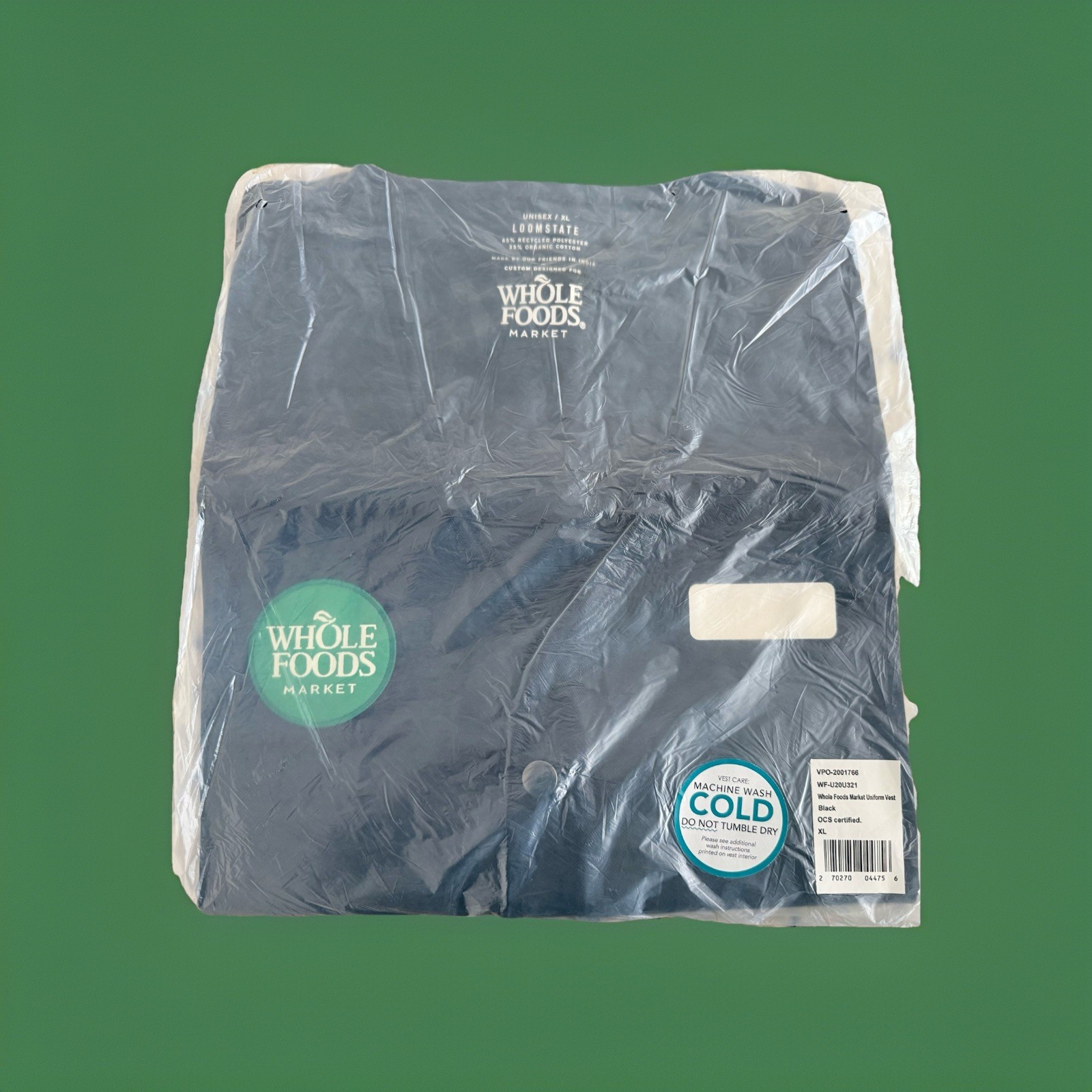 Brand NEW! WHOLE FOODS Market Uniform Vest (Black) XL Available