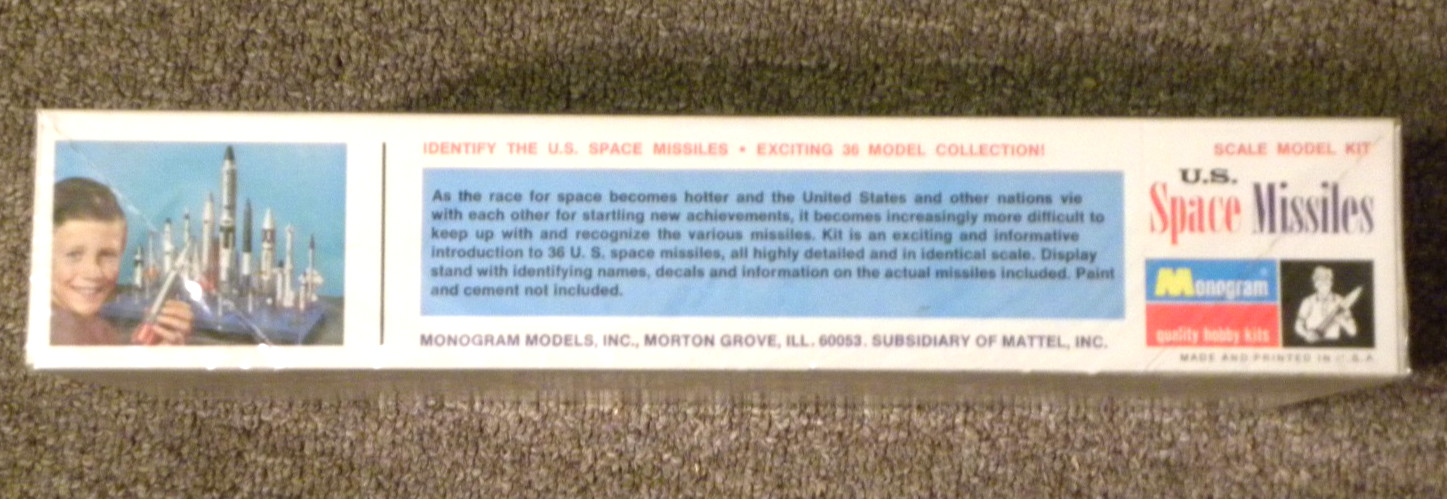 SPACE MISSILES, Momogram, 36 Scale Models, Kit PS 221 300, circa 1969, OPENED