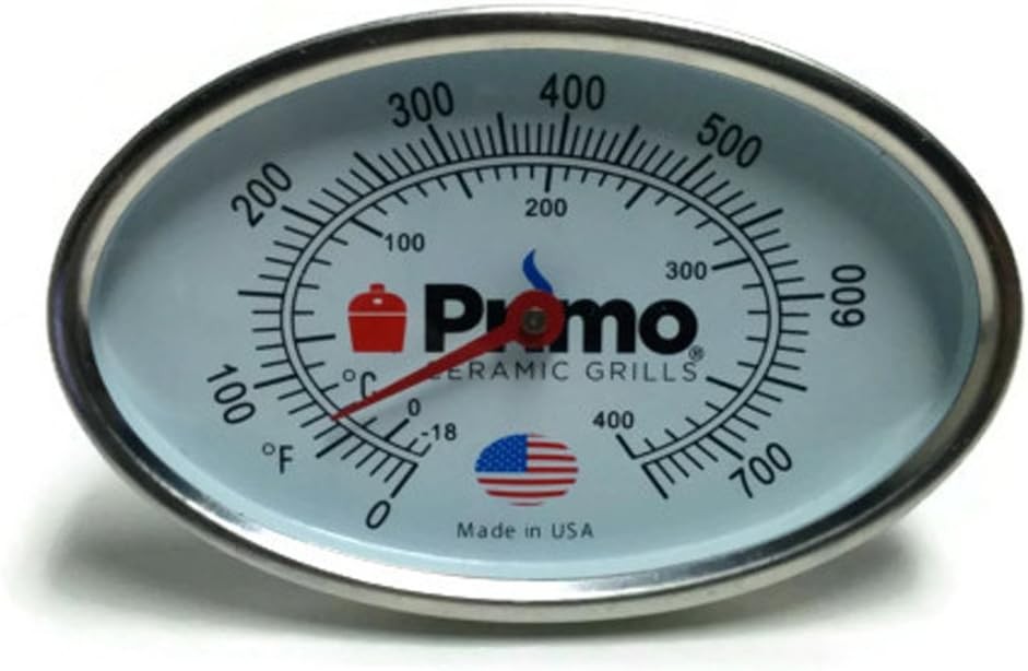 Primo Grills Thermometer for Ceramic - Now 200% Larger Silver