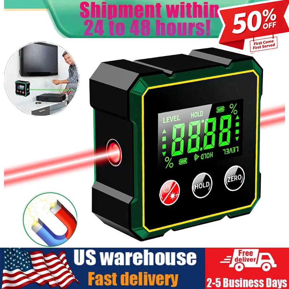 Digital Angle Finder with Electronic Laser 4-side Strong Magnetic Angle Gauge