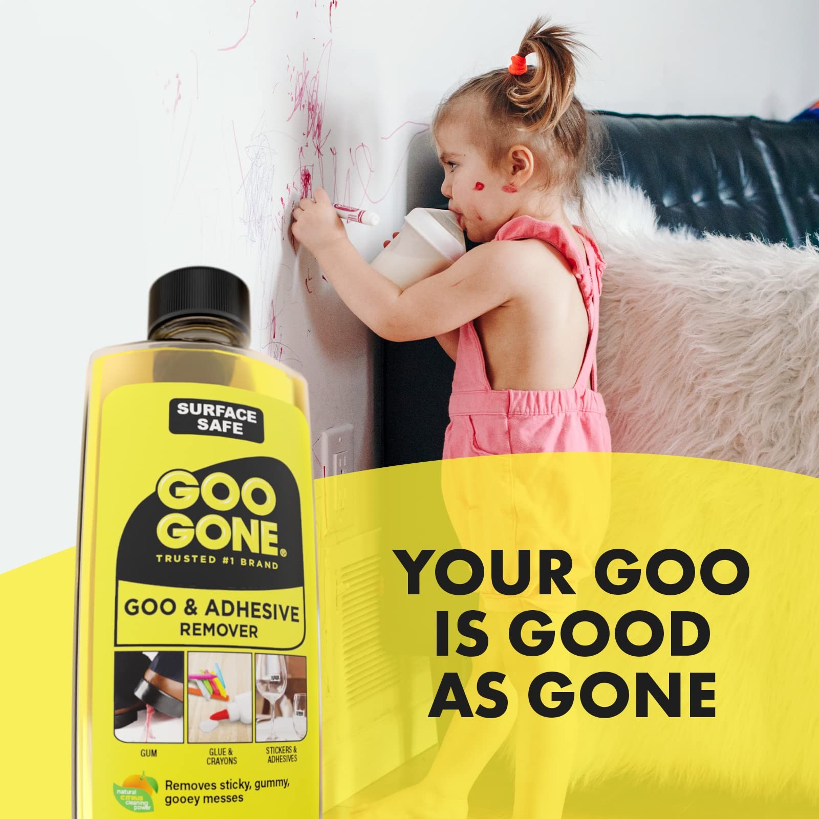 Goo Gone Original Liquid - 8 Ounce - Surface Safe Adhesive Remover Safely