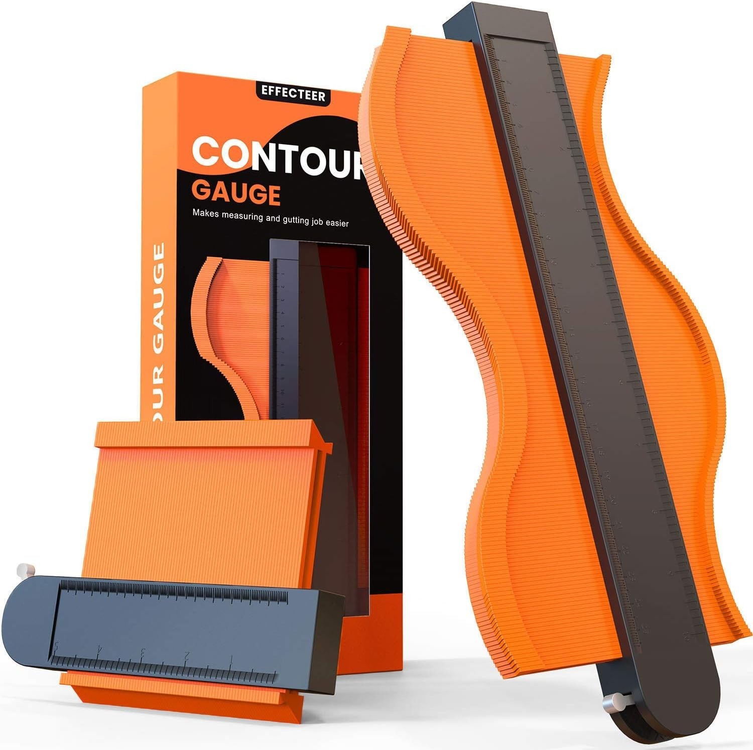 "Medidor De Contorno De Perfiles, Regla De Fotocopiadora De Línea, Plantilla 2Pc