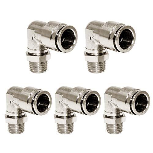 Brass BPL Push to Connect Air Fittings Elbow 3/8" Tube OD x 1/4" NPT Male 90°...