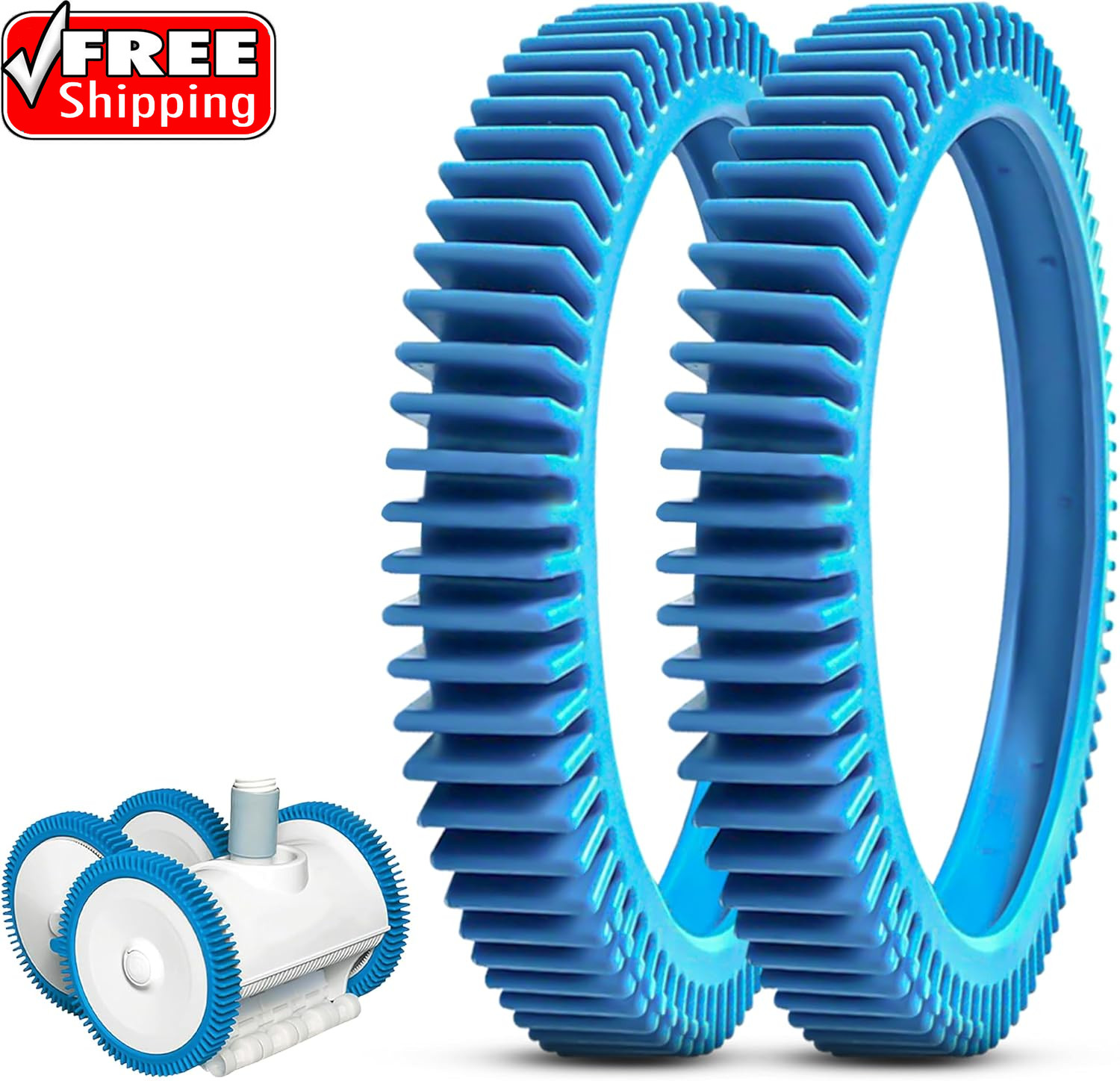 2-Pack Back Tires Replacement for Pool Cleaner – Compatible with Hayward Poolver