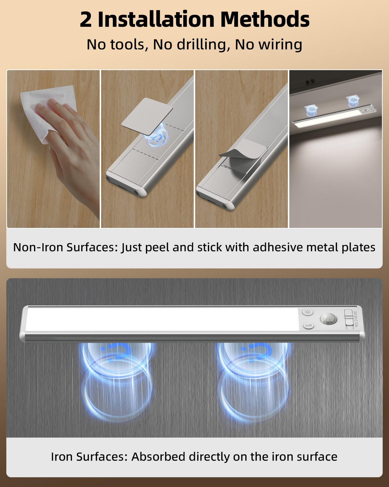Under Cabinet Lighting 80 Led Motion Sensor Lights Indoor With 3 Color Temps 190