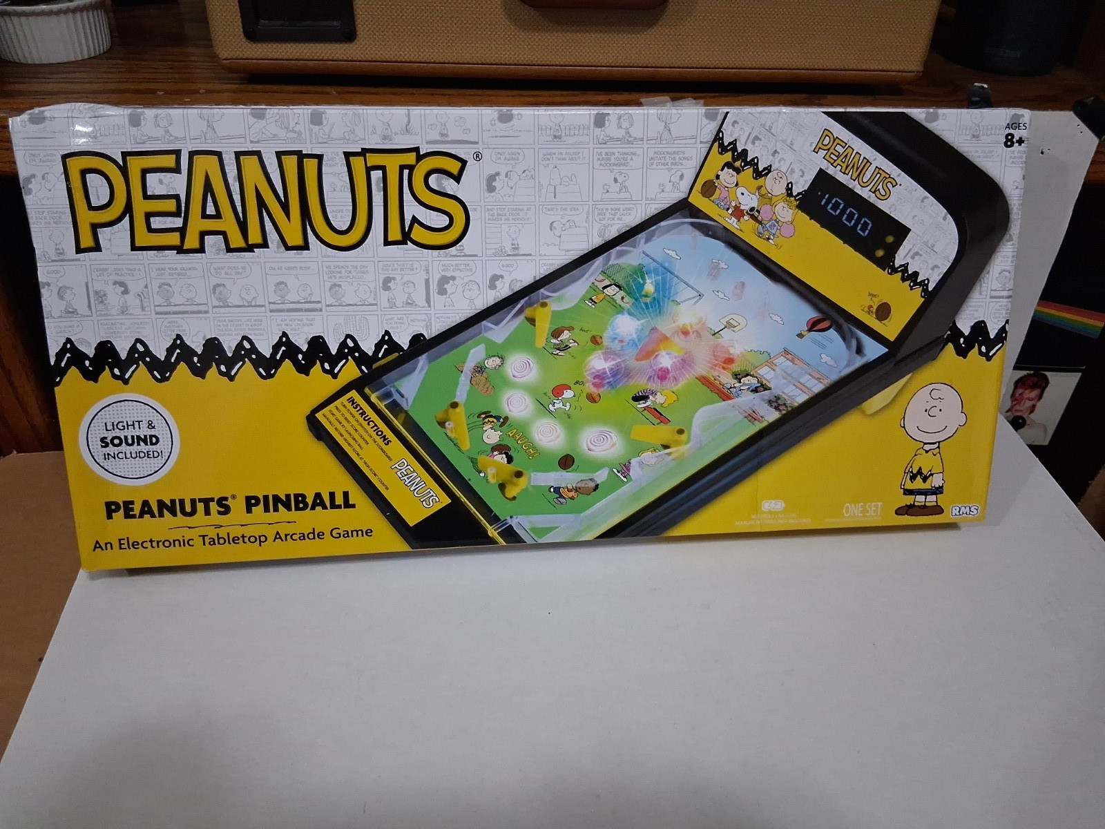Peanuts SNOOPY Electronic Tabletop Arcade Game PINBALL Machine w/ Lights & Sound
