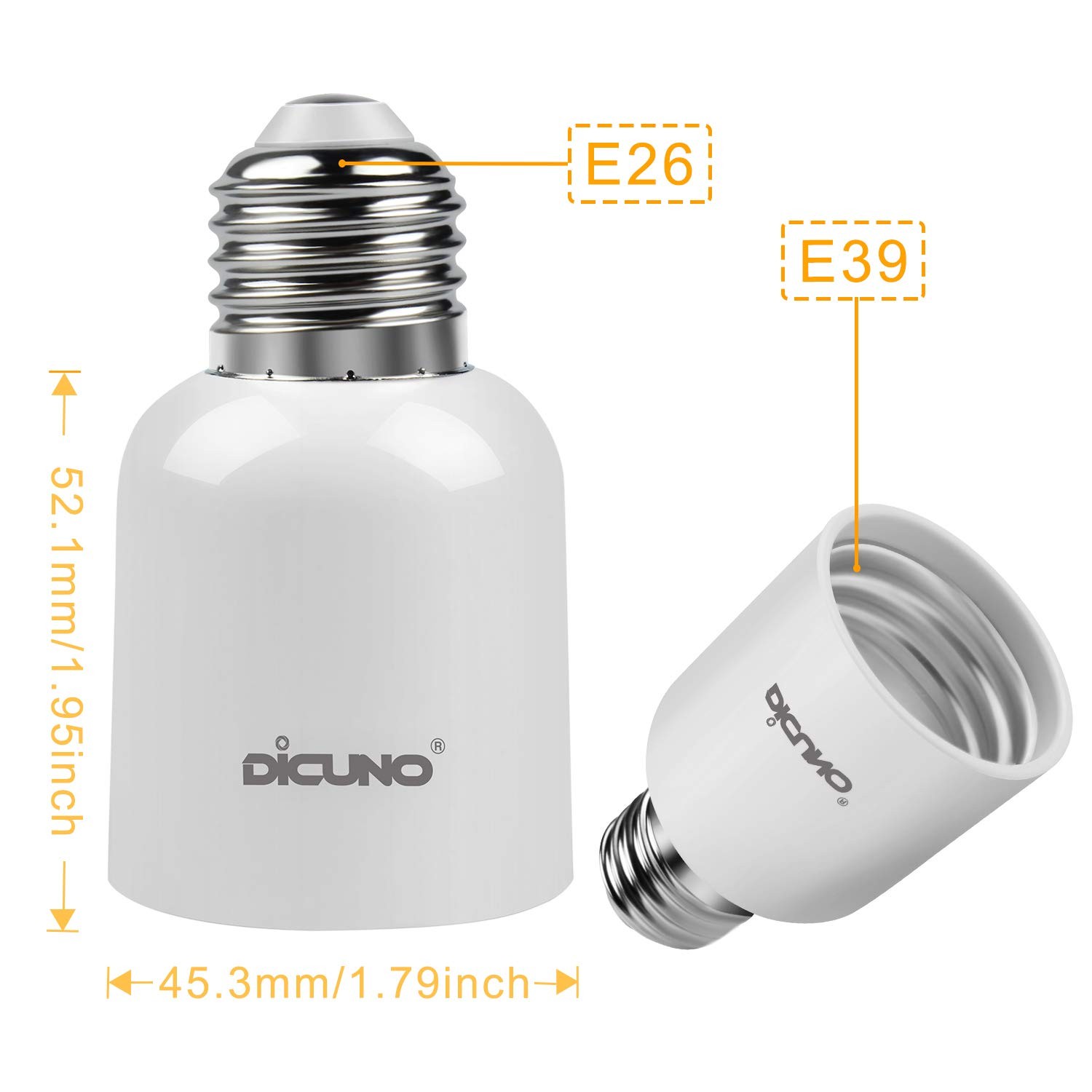 DiCUNO E26 to E39 Socket Adapter, Medium Mogul Screw 4 Pack, 4