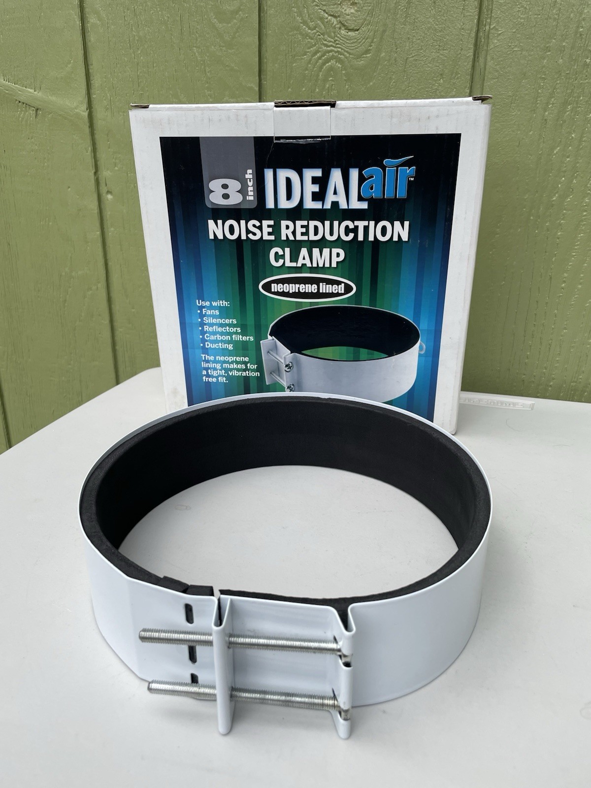 8" Ideal Air Noise Reduction Clamp Vibration Fan Silencer Carbon Filter Neoprene