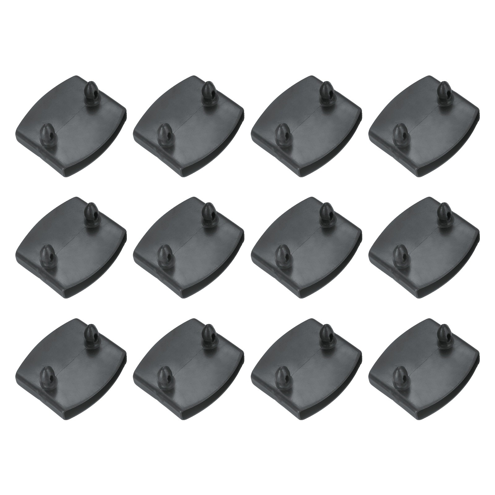 12 Pcs 50mm x 9mm Plastic Bed Slat Center Caps Replacement Holders, Gray