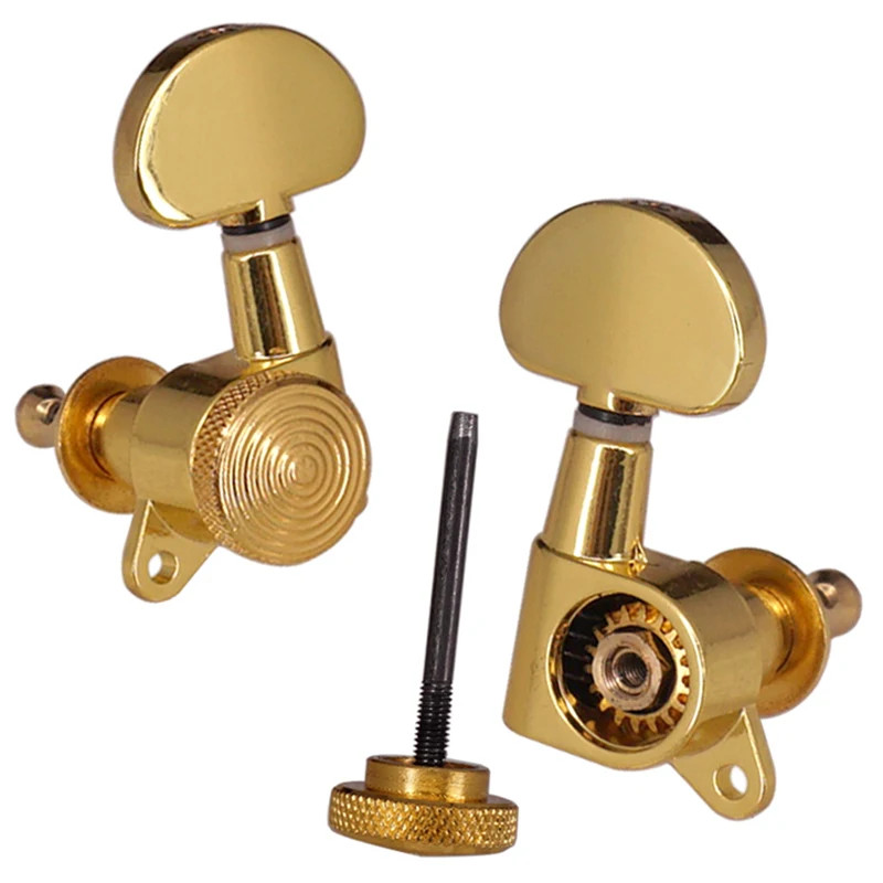 3R3L Inline Guitar String Tuning Peg Key Locking Tuner with Key Machine Heads US