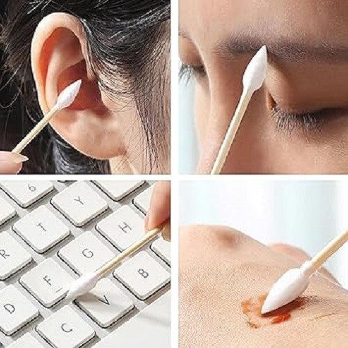 500PCS Precision Gun Cleaning Swabs, 6 Inch Pointed Cotton Swabs with Case