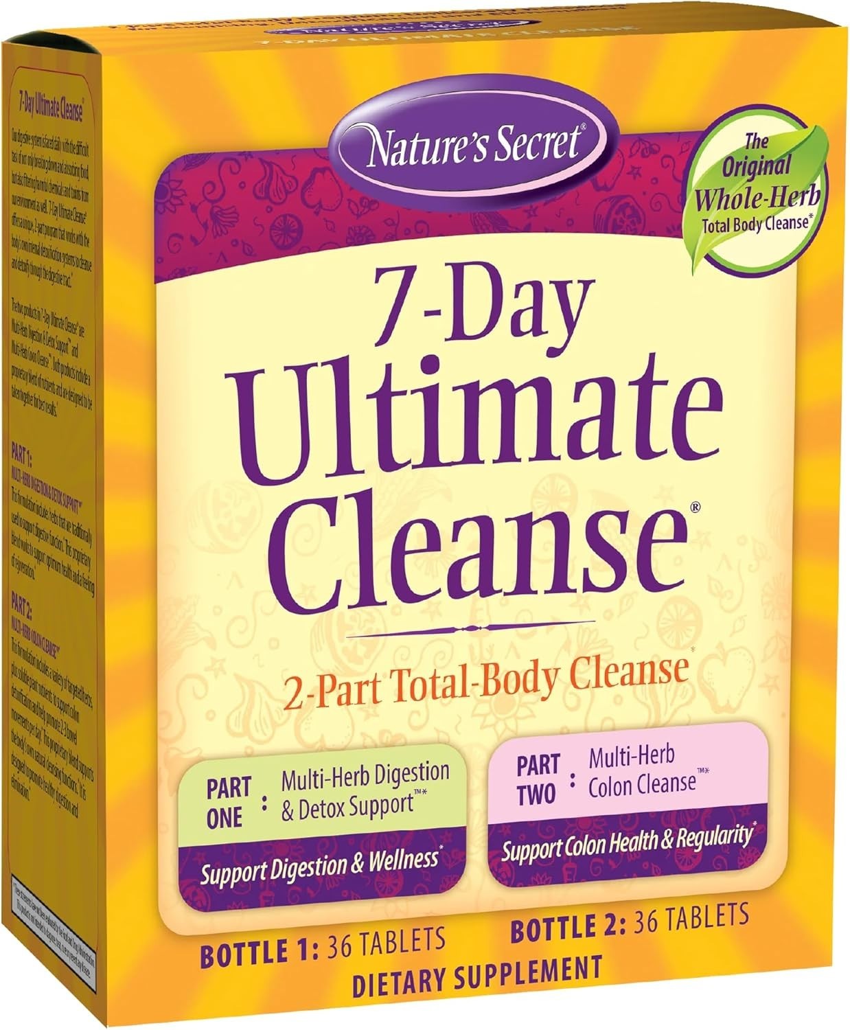 Nature's Secret Ultimate Cleanse 2 Part Total Body Cleanse 2 Bottles exp 08/2026