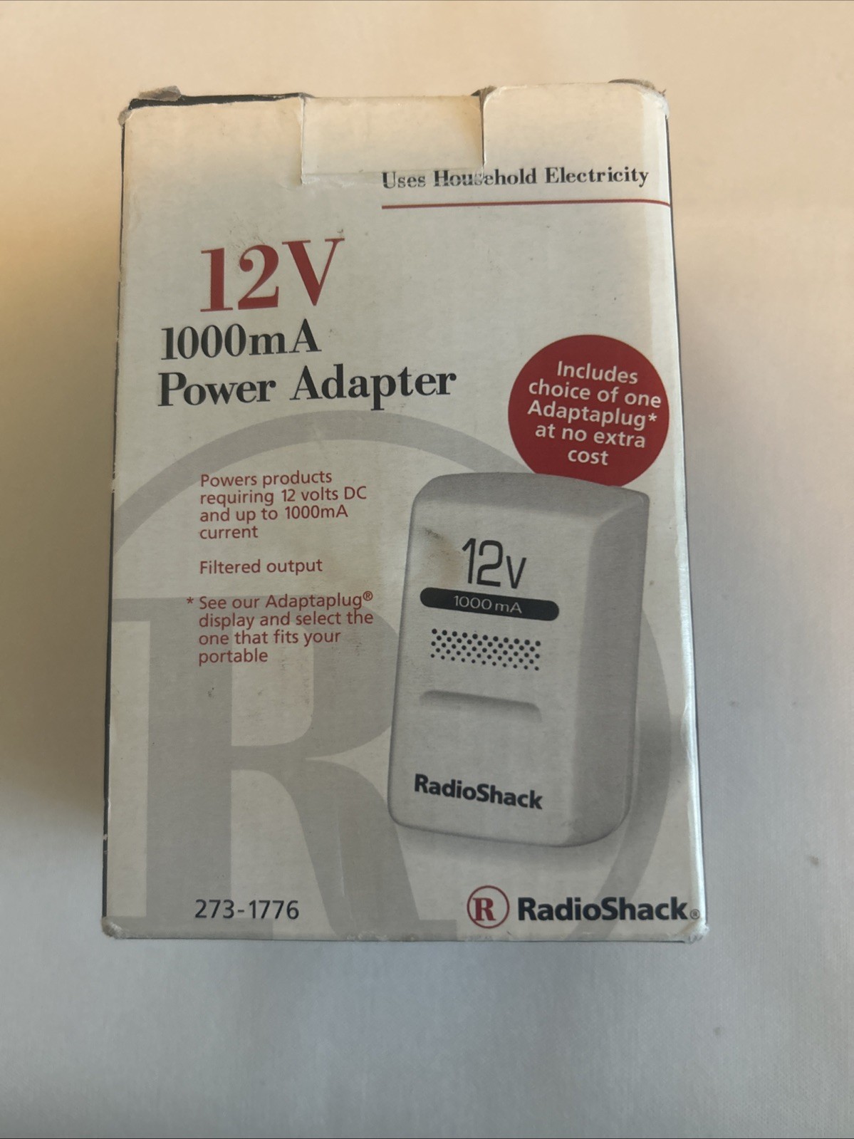 273-1776 RADIOSHACK POWER SUPPLY 1000MA 12V DC