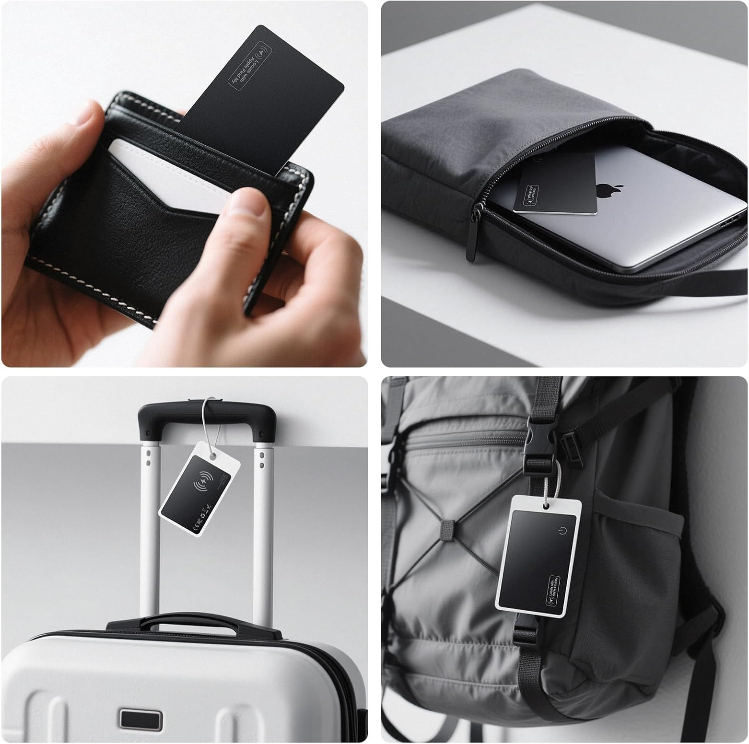 Wallet Tracker Card Tracking Tag 2 Pack - (Ios Only) Work with Apple Find My, Bl