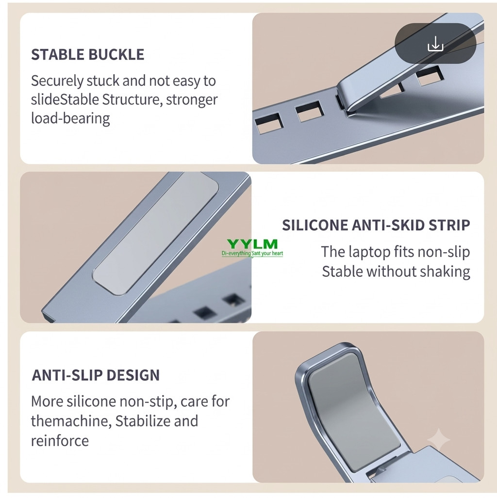 Aluminum Laptop Stand Adjustable Foldable Portable Notebook Holder