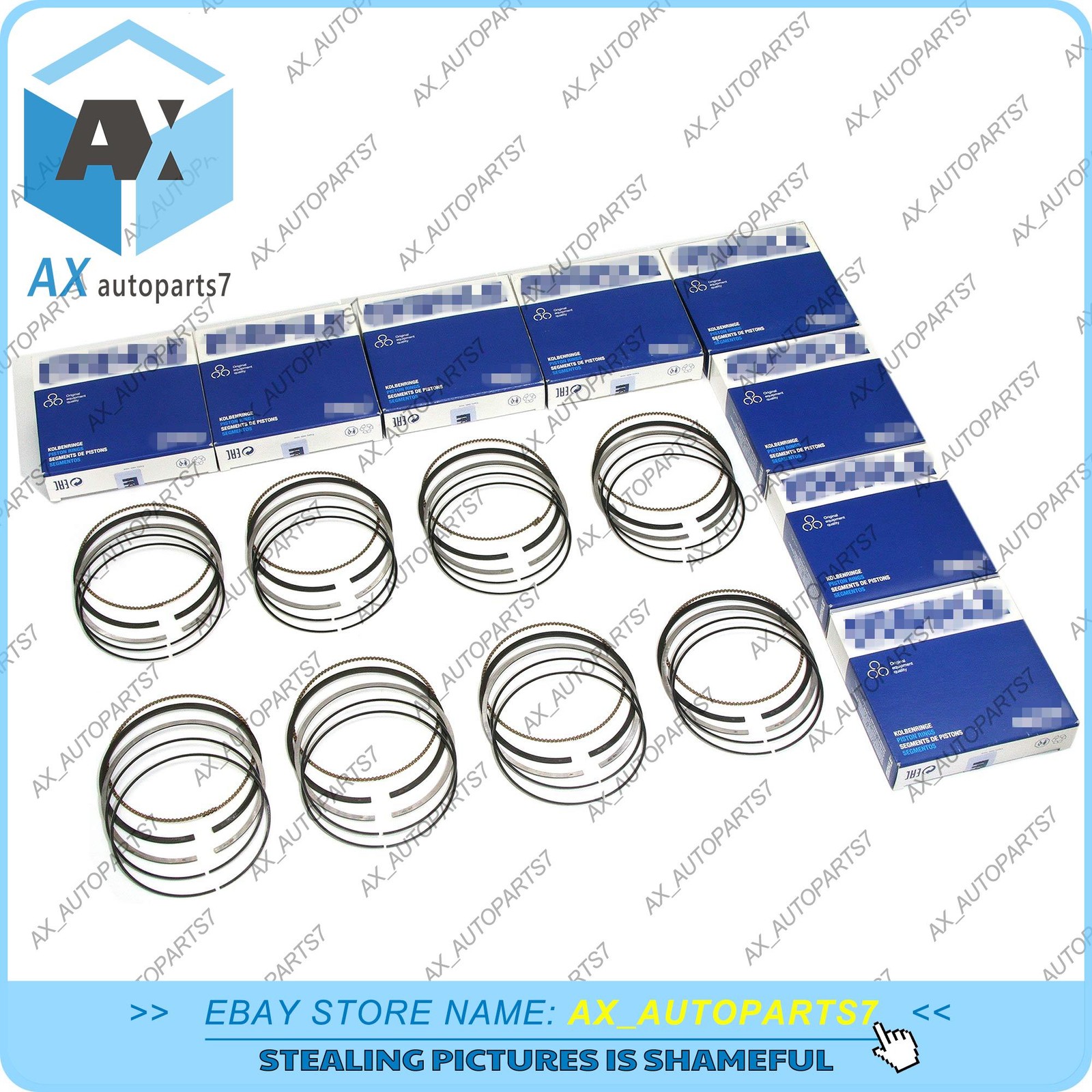 8x Piston Rings Set STD OEM For Range Rover Jaguar F-Type AJ133 XJ SC V8 5.0