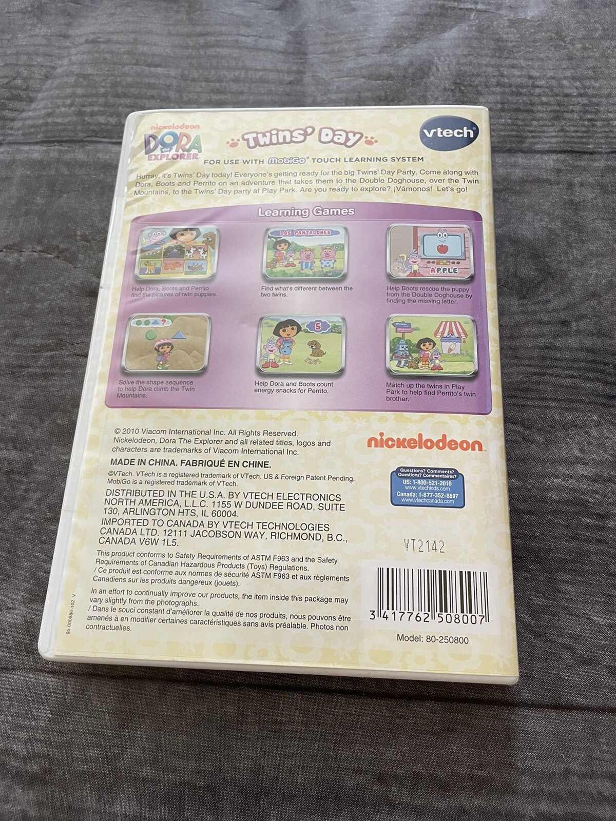 Vtech MobiGo Dora the Explorer Twins' Day Learning Vocabulary Language Matching