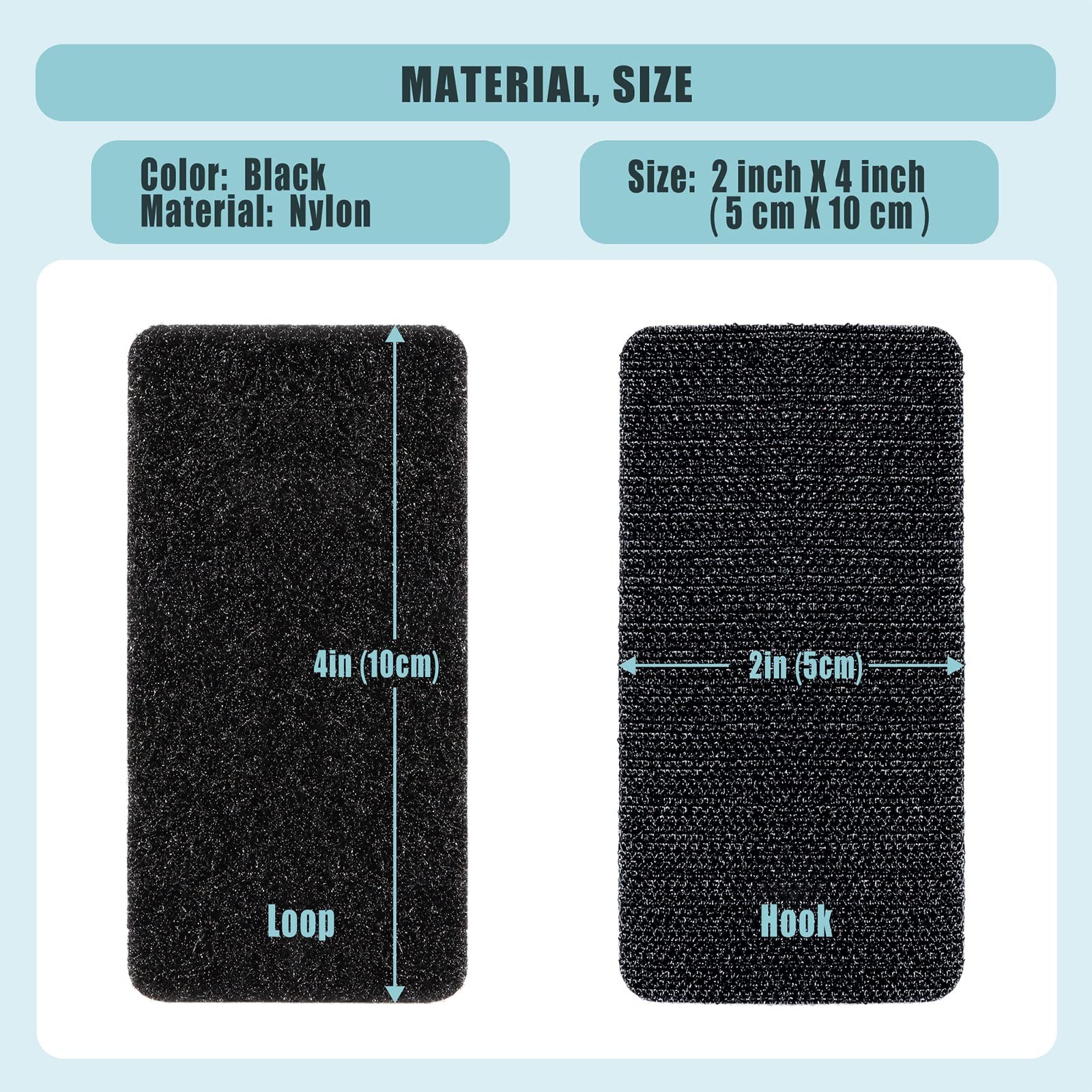 16 Sets 2x4 inch Strips with Adhesive - Heavy Duty Hook and Loop Tape - Strength