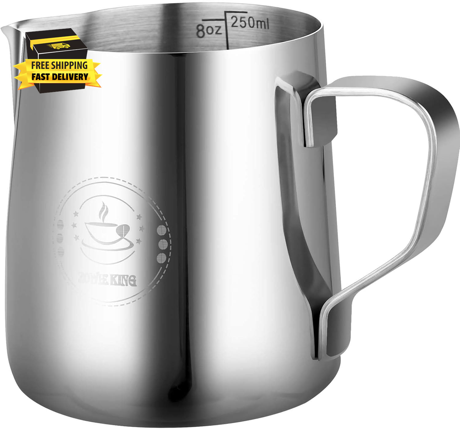 250Ml Stainless Steel Milk Frothing Pitcher – Espresso Steaming Pitchers 8 Oz, P
