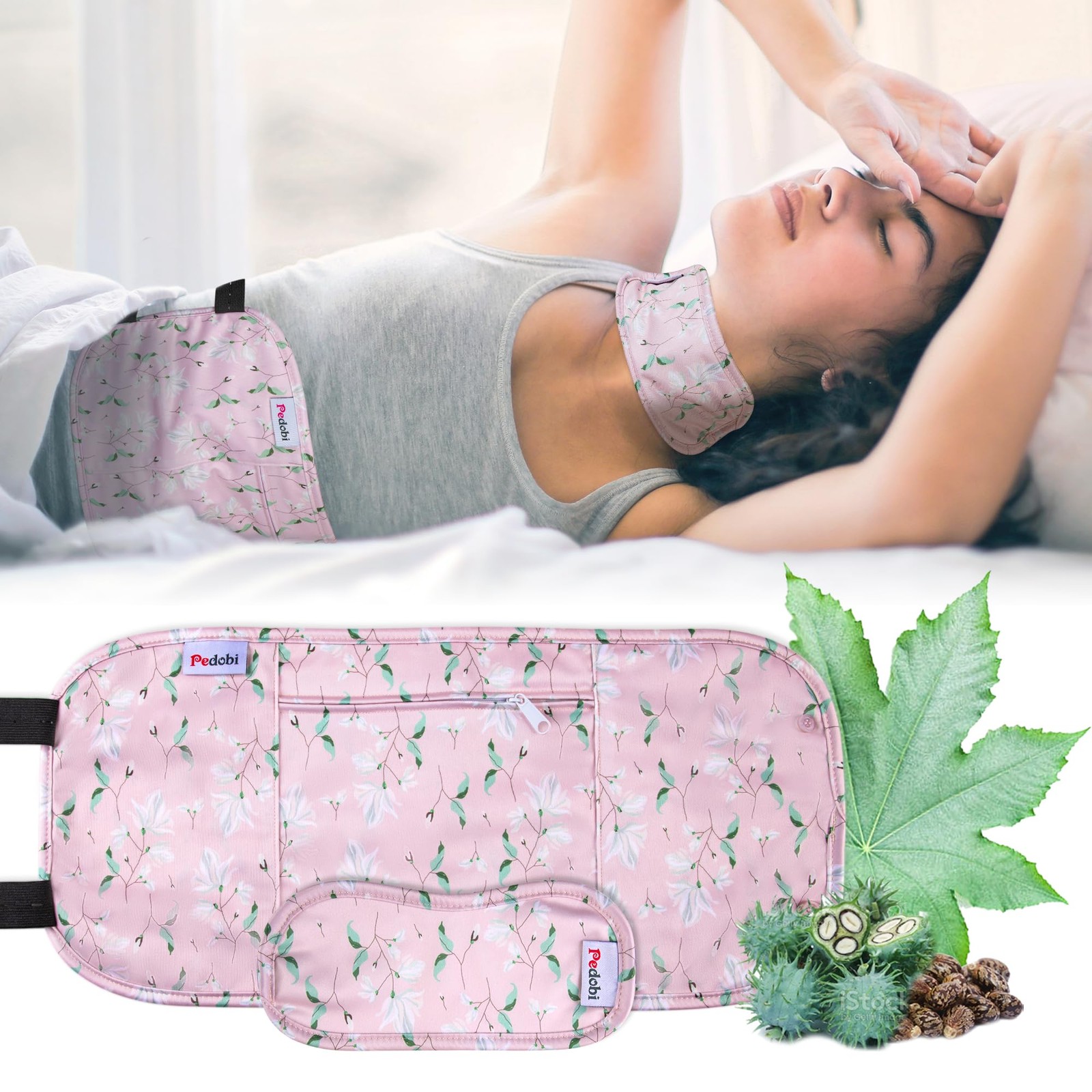 2 Pack Castor Oil Pack Wrap Organic Cotton for Liver Detox, Reusable Castor Oil
