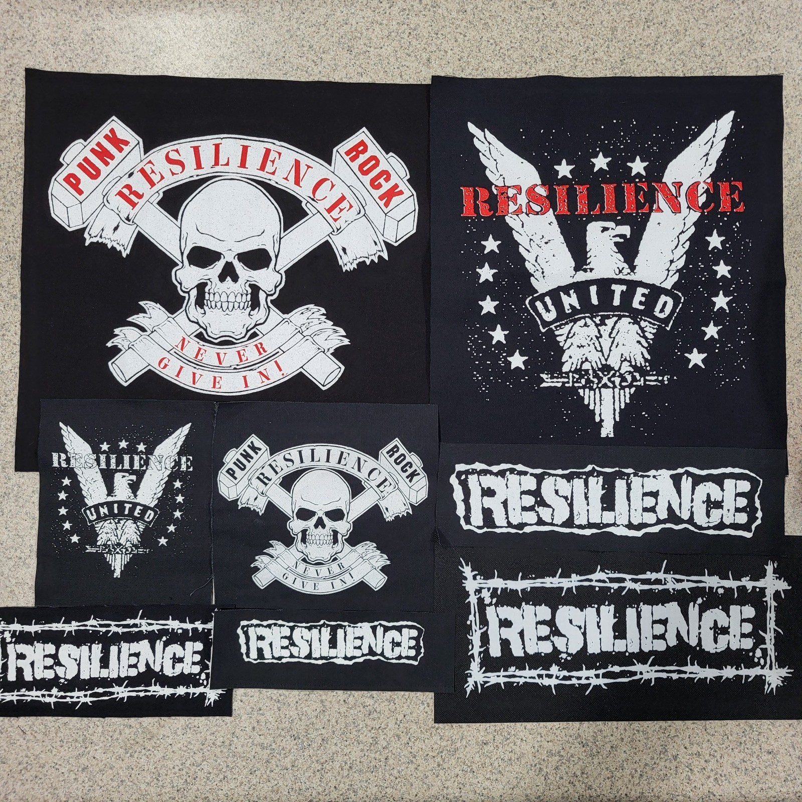 Resilience Punk Band Set of Patches 4 pack  Street Punk Oi! Hardcore Punk Music