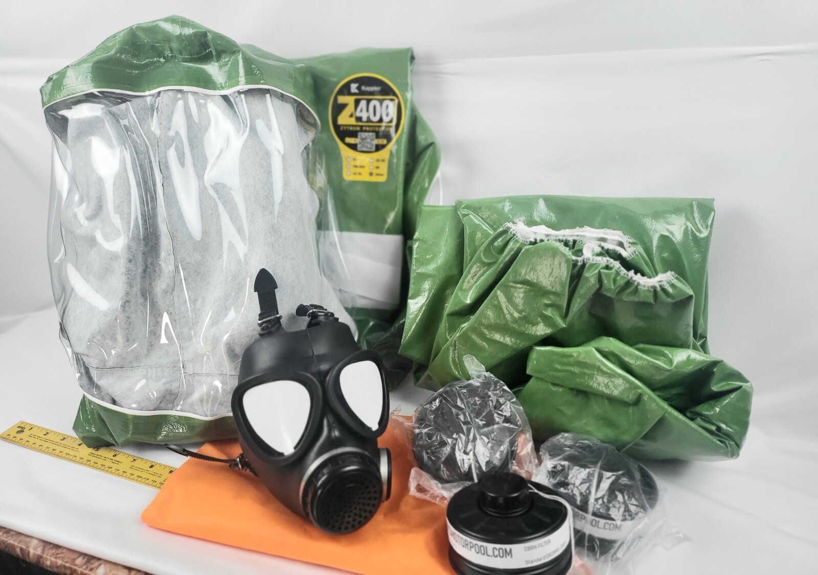 Hazmat Special (1) Kappler Suit, (2) Overhoods, (1) DMP Mask W/ Filter CBRN